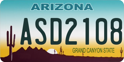 AZ license plate ASD2108