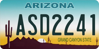 AZ license plate ASD2241