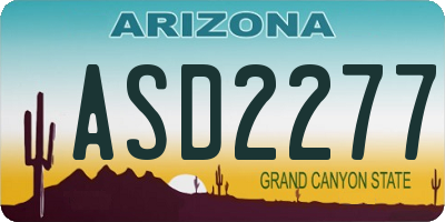AZ license plate ASD2277