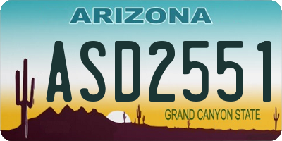 AZ license plate ASD2551