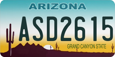 AZ license plate ASD2615