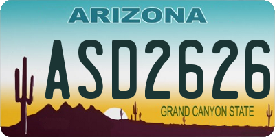 AZ license plate ASD2626