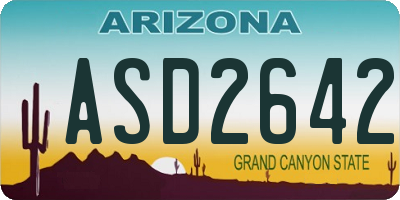AZ license plate ASD2642