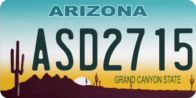 AZ license plate ASD2715