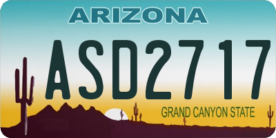 AZ license plate ASD2717