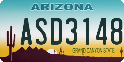 AZ license plate ASD3148