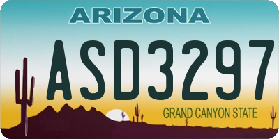 AZ license plate ASD3297