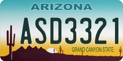 AZ license plate ASD3321