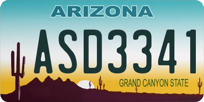 AZ license plate ASD3341