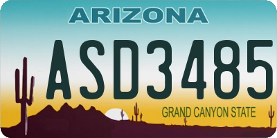 AZ license plate ASD3485
