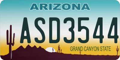 AZ license plate ASD3544