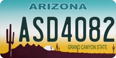 AZ license plate ASD4082