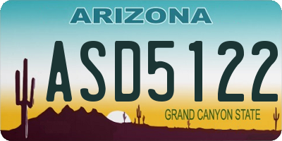 AZ license plate ASD5122