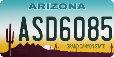 AZ license plate ASD6085