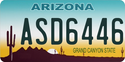 AZ license plate ASD6446