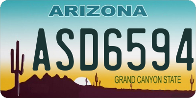 AZ license plate ASD6594