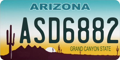 AZ license plate ASD6882