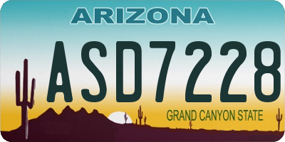 AZ license plate ASD7228
