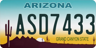 AZ license plate ASD7433