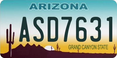 AZ license plate ASD7631