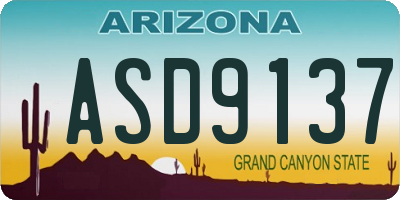 AZ license plate ASD9137
