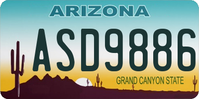AZ license plate ASD9886