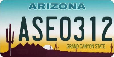 AZ license plate ASE0312