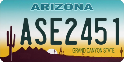AZ license plate ASE2451