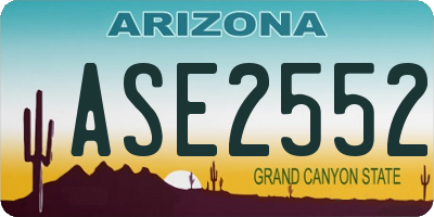 AZ license plate ASE2552