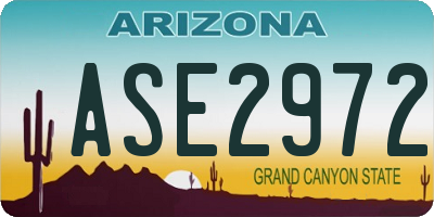 AZ license plate ASE2972