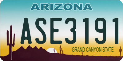 AZ license plate ASE3191