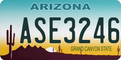 AZ license plate ASE3246