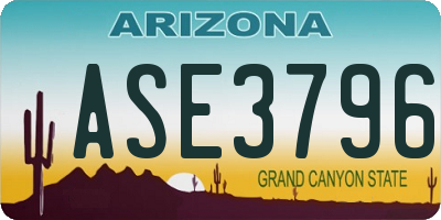 AZ license plate ASE3796