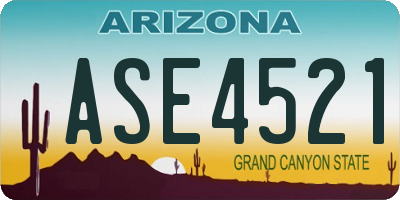 AZ license plate ASE4521