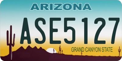 AZ license plate ASE5127
