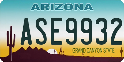 AZ license plate ASE9932