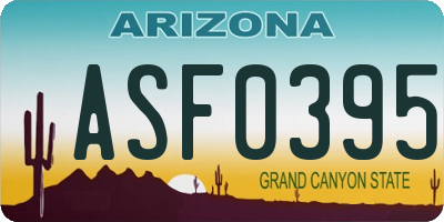 AZ license plate ASF0395