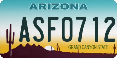 AZ license plate ASF0712