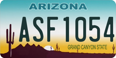 AZ license plate ASF1054
