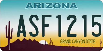 AZ license plate ASF1215