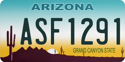 AZ license plate ASF1291