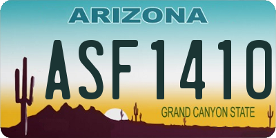 AZ license plate ASF1410