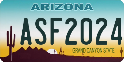 AZ license plate ASF2024