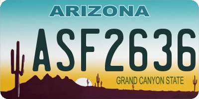 AZ license plate ASF2636