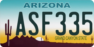 AZ license plate ASF335