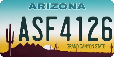 AZ license plate ASF4126