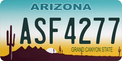 AZ license plate ASF4277