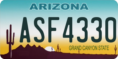 AZ license plate ASF4330