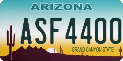 AZ license plate ASF4400
