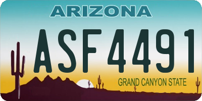 AZ license plate ASF4491